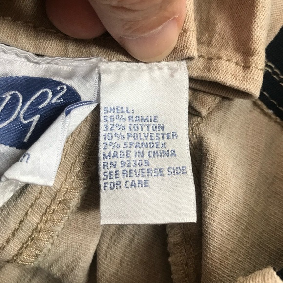 DG2 Diane Gilman size PXS Jeans Zipper ankle elastic at waist khaki tan beige - Picture 7 of 7